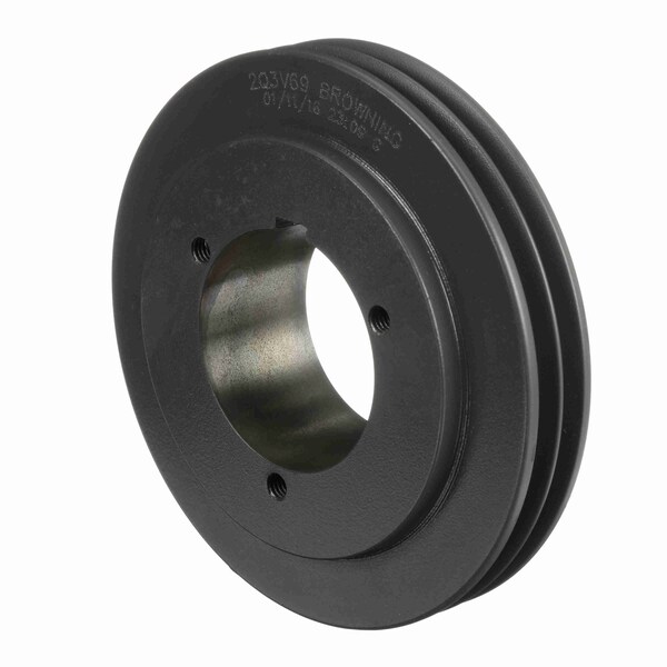 2 Groove Cast Iron Bushed Bore Multiple Sheave, 2Q3V69